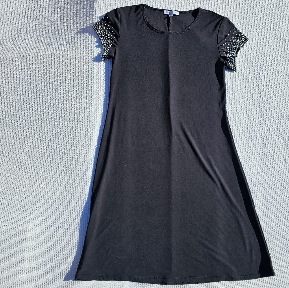 Annalee + Hope black dress with pearl and rhinestone accents size small - Picture 10 of 10